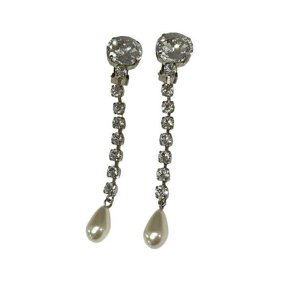 Miu Miu Jewelry - Miu Miu Clip On Earrings Silver Clear White
